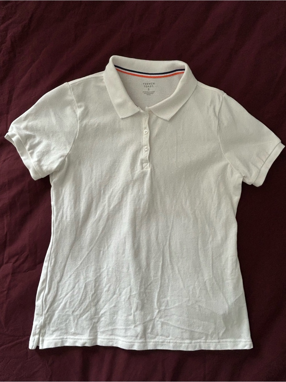 NWOT women’s white button up collared cotton polo shirt